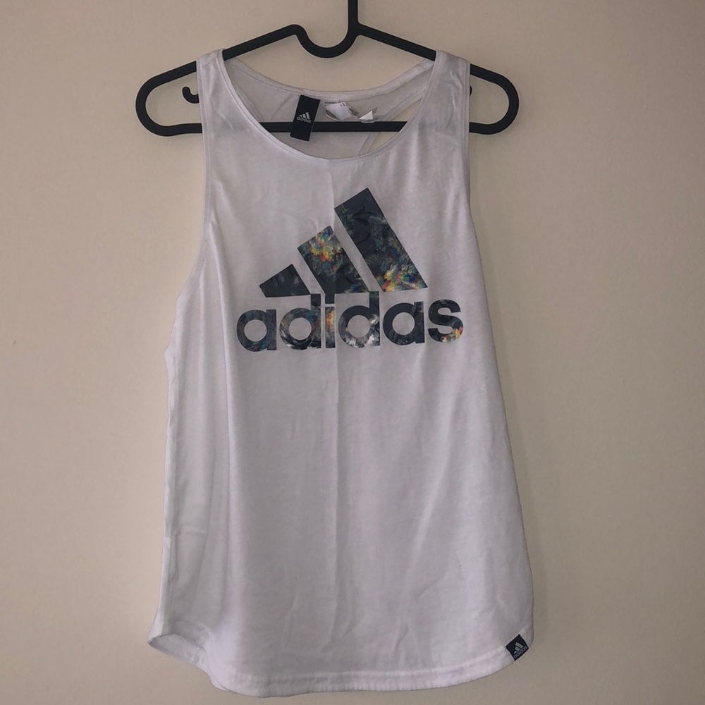 White adidas tank top